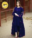 3 pcs women's stitched silk Embroidered gown suit